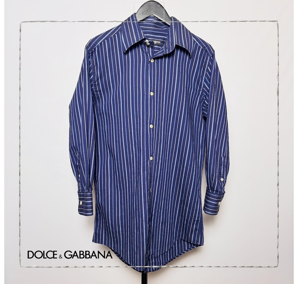Dolce & Gabbana Men’s 100% Cotton Striped Button-Up Dress Shirt Size L 16/41